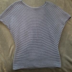Periwinkle Ribbed Short Sleeve Cocoon Top